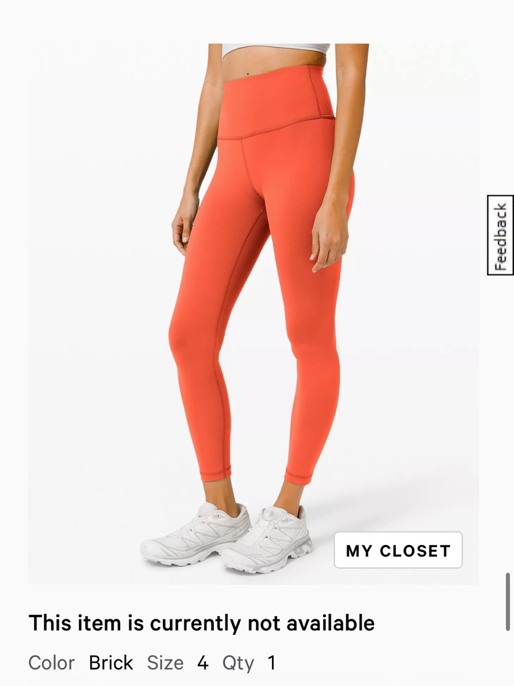 lululemon athletica Orange Performance Leggings